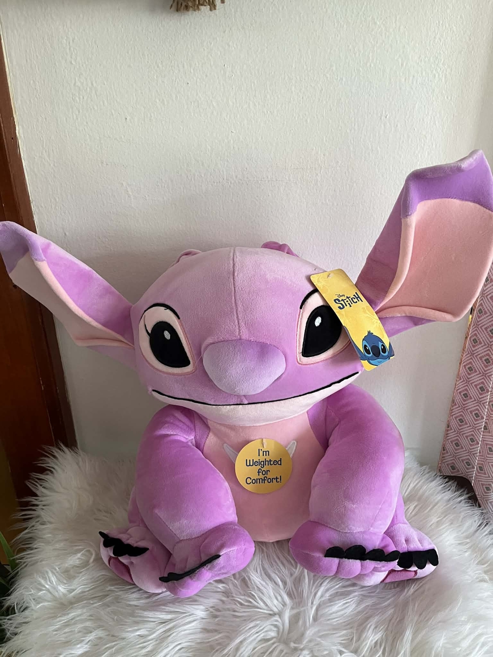 Disney Stitch Plush Toy - Pink Weighted Comforter